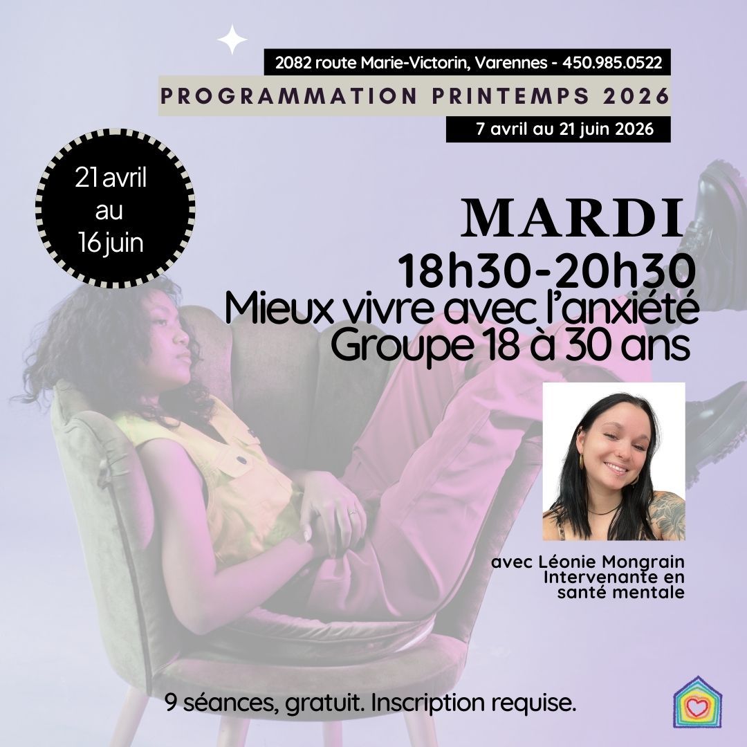 Mieux vivre avec l'anxiété - 18 à 30 ans