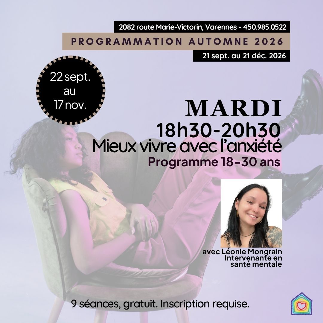 Mieux vivre avec l'anxiété - programme 18 à 30 ans