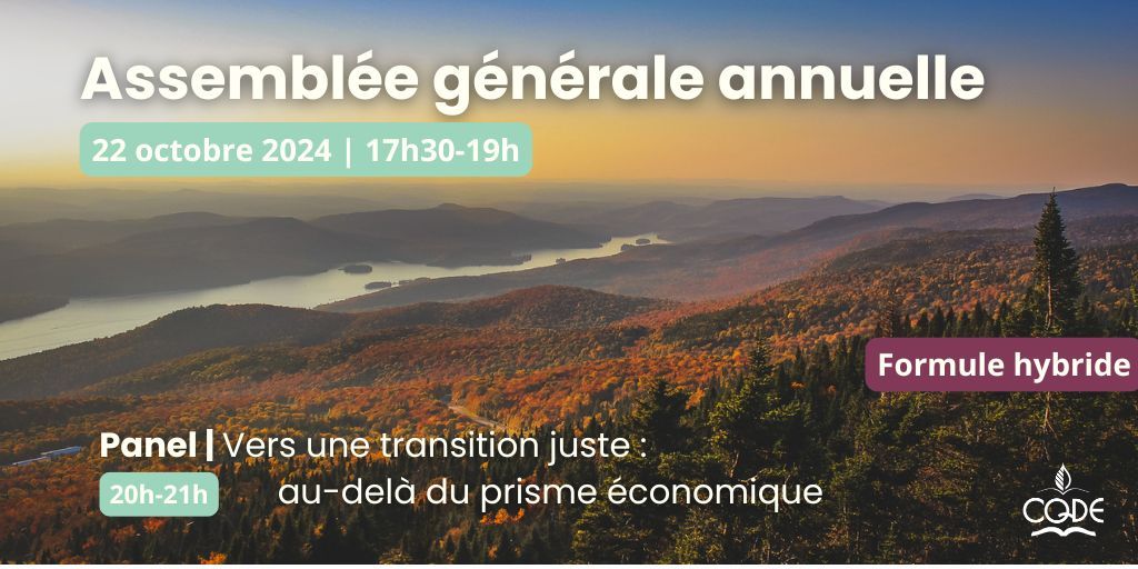 Assemblée générale annuelle 2024 et panel «« Vers une transition juste : au-delà du prisme économique»