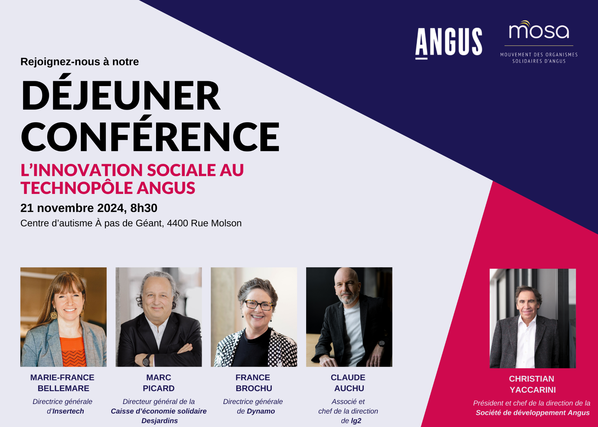 Déjeuner-conférence sur l'Innovation sociale au Technopôle Angus