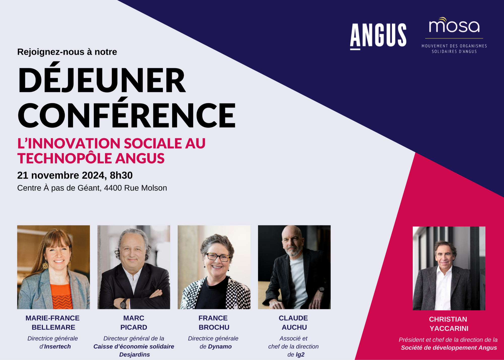Déjeuner-conférence sur l'Innovation sociale au Technopôle Angus