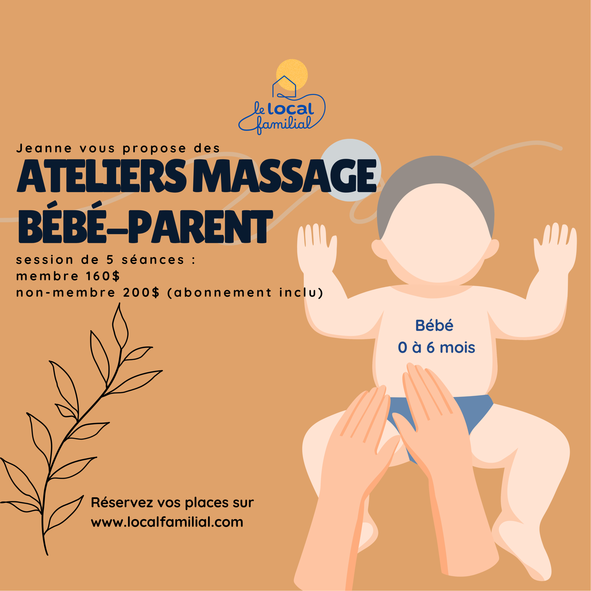 Atelier massage bébé-parent