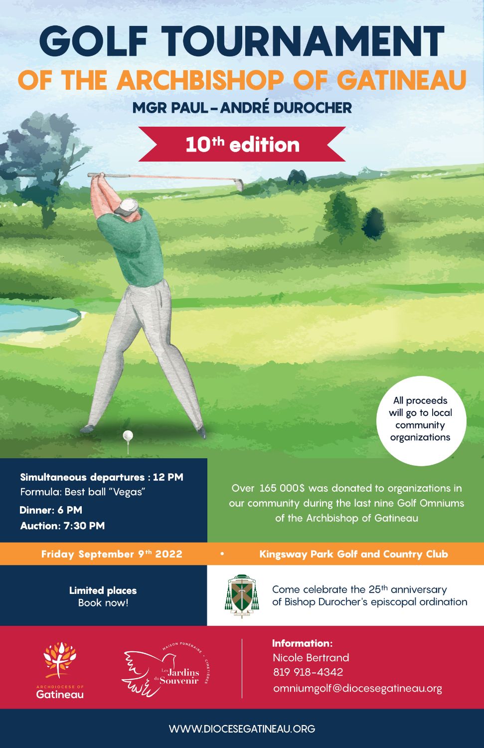 GOLF TOURNAMENT OF THE ARCHBISHOP OF GATINEAU - 10th ÉDITION
