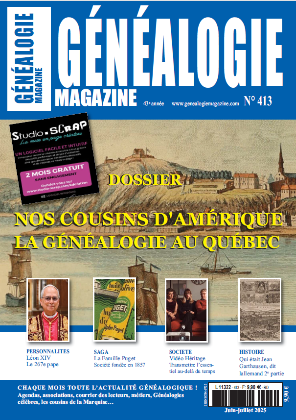 Généalogie Magazine n413 - Article de Jeanne Maltais