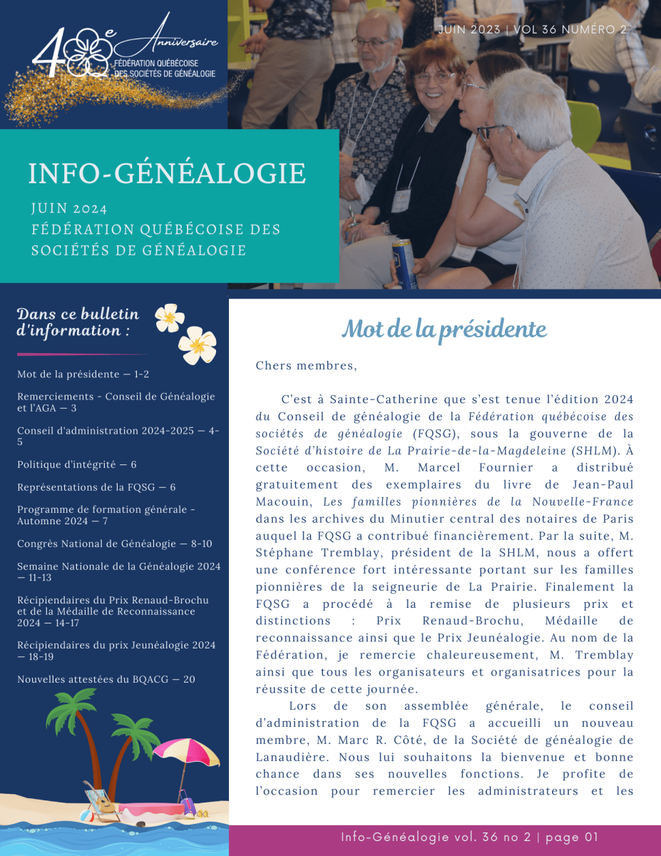 Info-Généalogie de Décembre 2023