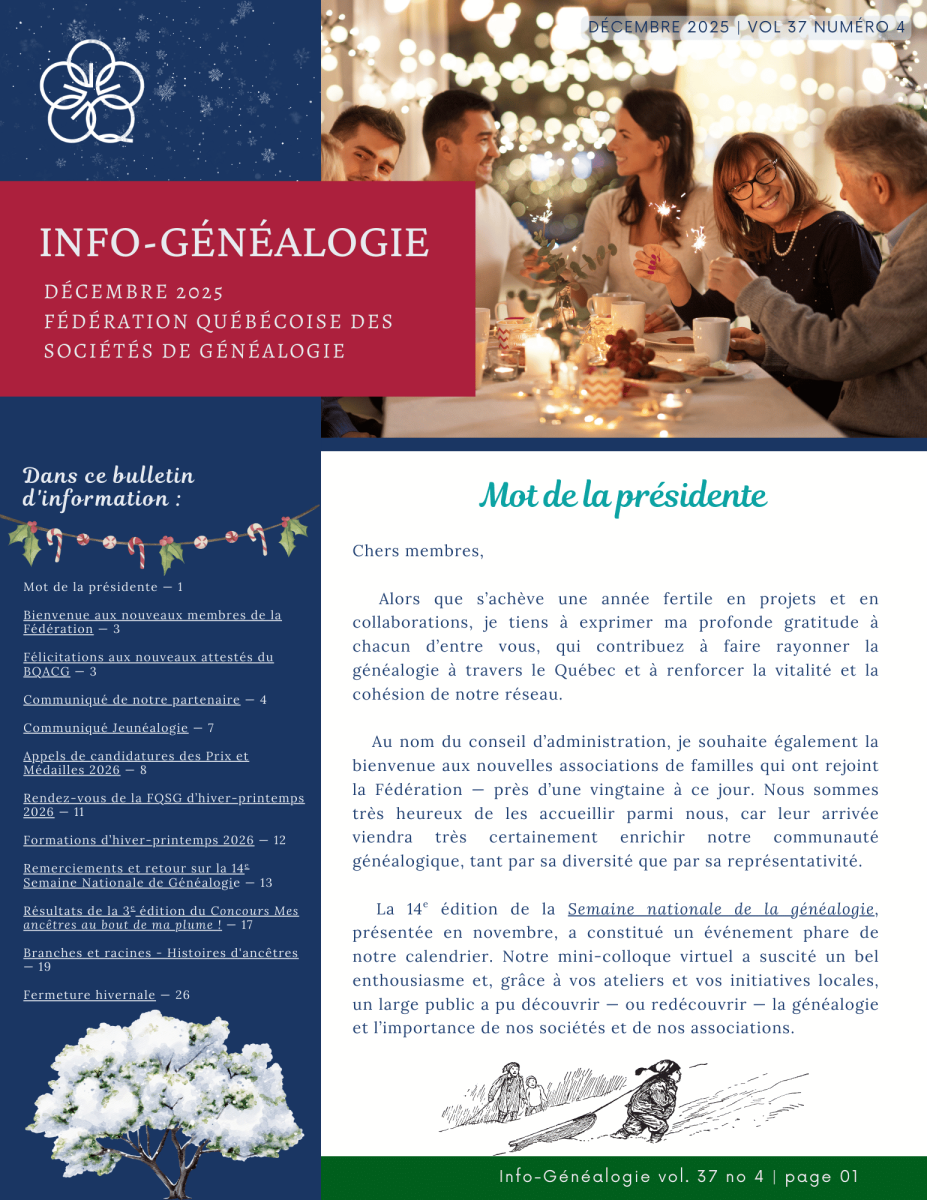 Info-Généalogie de Juin 2025