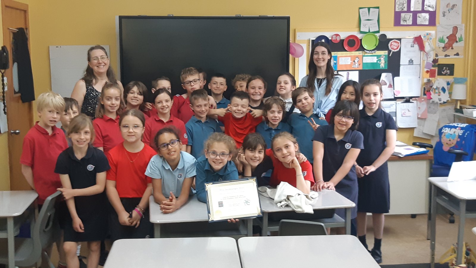 La classe de Stéphanie Davignon, enseignante à La Petite Académie, Saint-Hyacinthe (3e primaire)