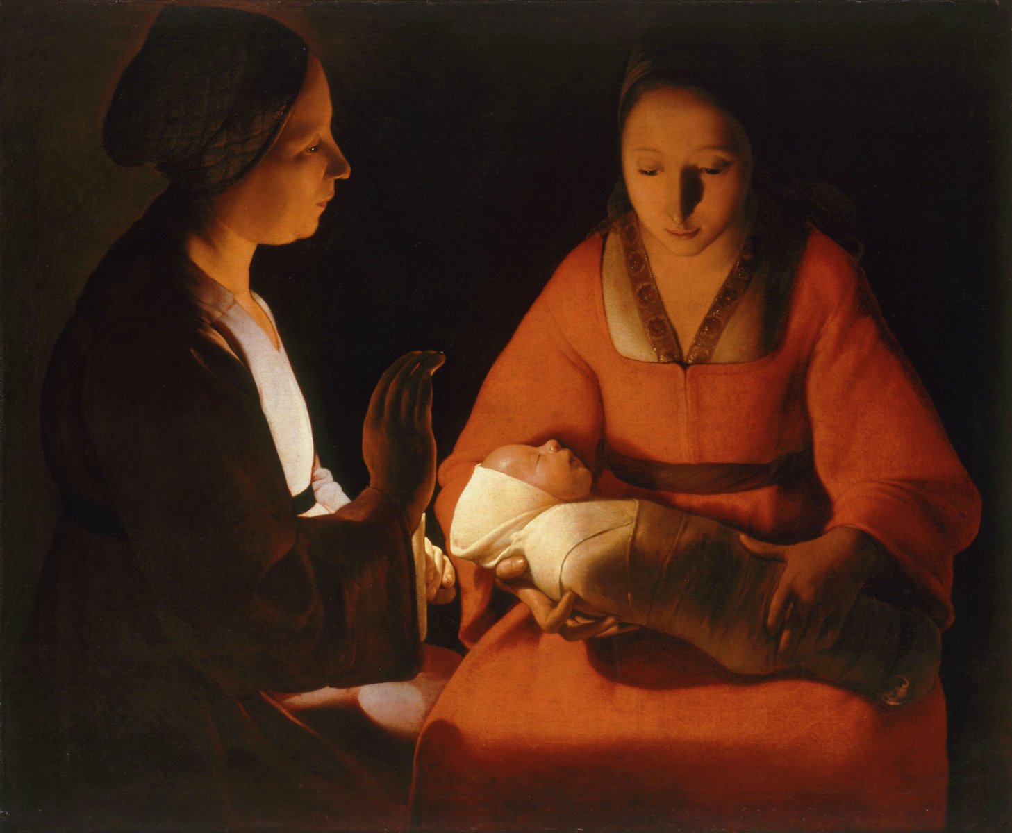 Les mères  sainte Anne et sa fille la Vierge Marie  Georges de La Tour, The Newborn Christ (c. 1645–1648).