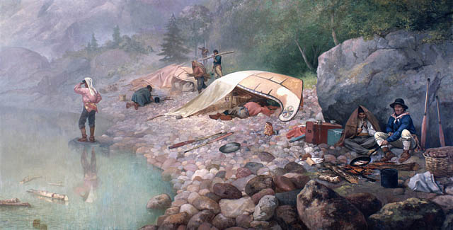 Voyageurs at dawn, 1871 par Frances Anne Hopkins