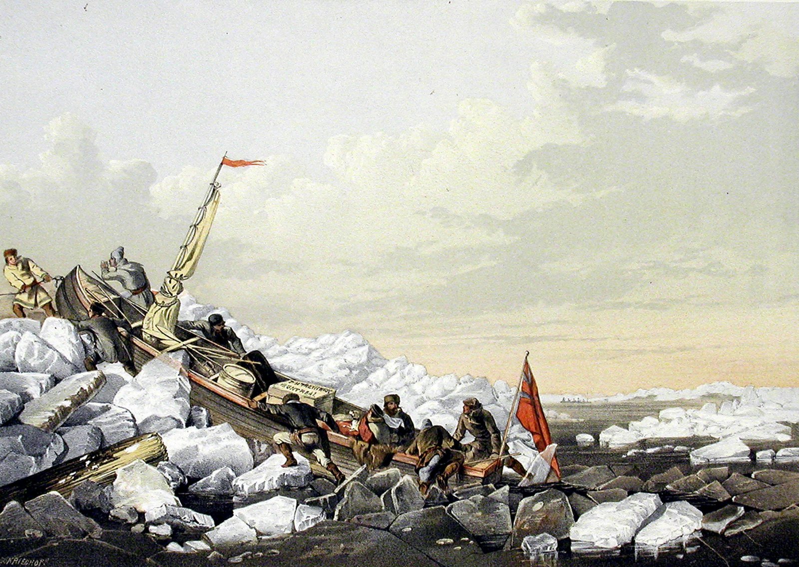 Passengers and Mail, Crossing the River, Cornelius Krieghoff, 1860. Collection Musée McCord, domaine public.
