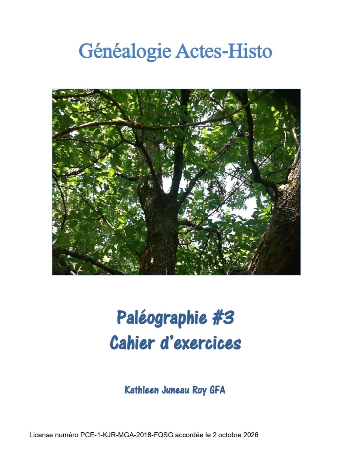Volume 3 - Cahier de paléographie par Kathleen Juneau Roy