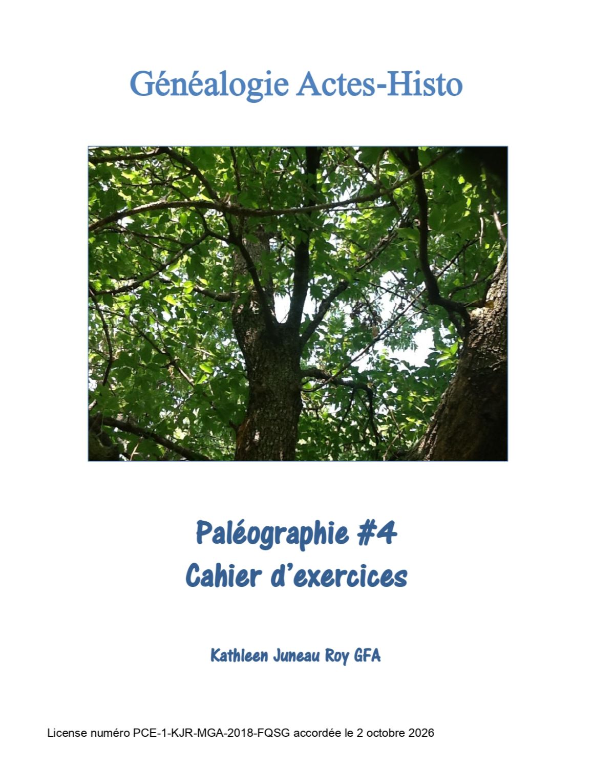 Volume 4 - Cahier de paléographie par Kathleen Juneau Roy