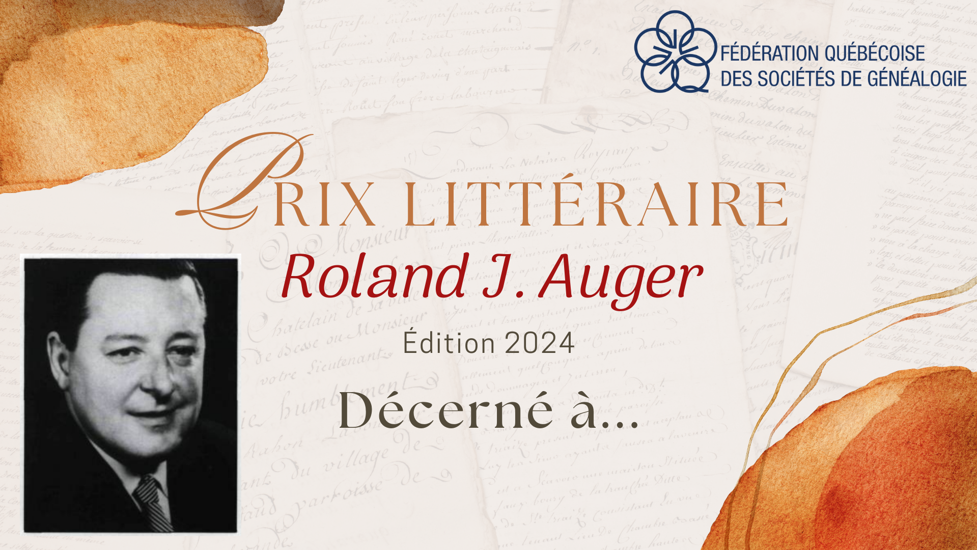 Et le Lauréat du Prix littéraire Roland-J. Auger 2024 est...