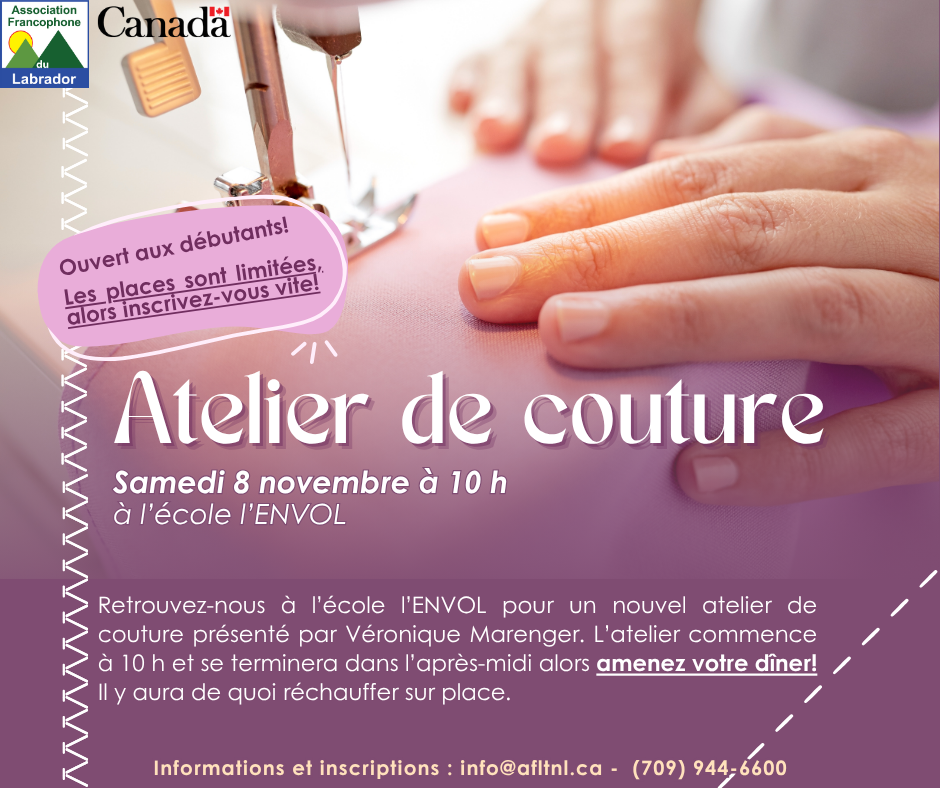 Atelier de couture - 8 novembre 2025