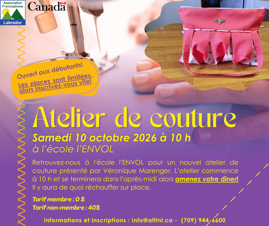 Atelier de couture - 10 octobre 2026