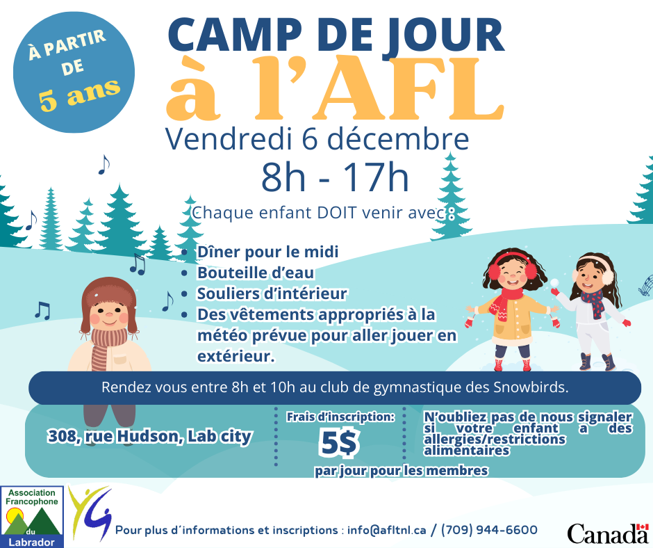 Camp de jour - Vendredi 6 décembre 2024