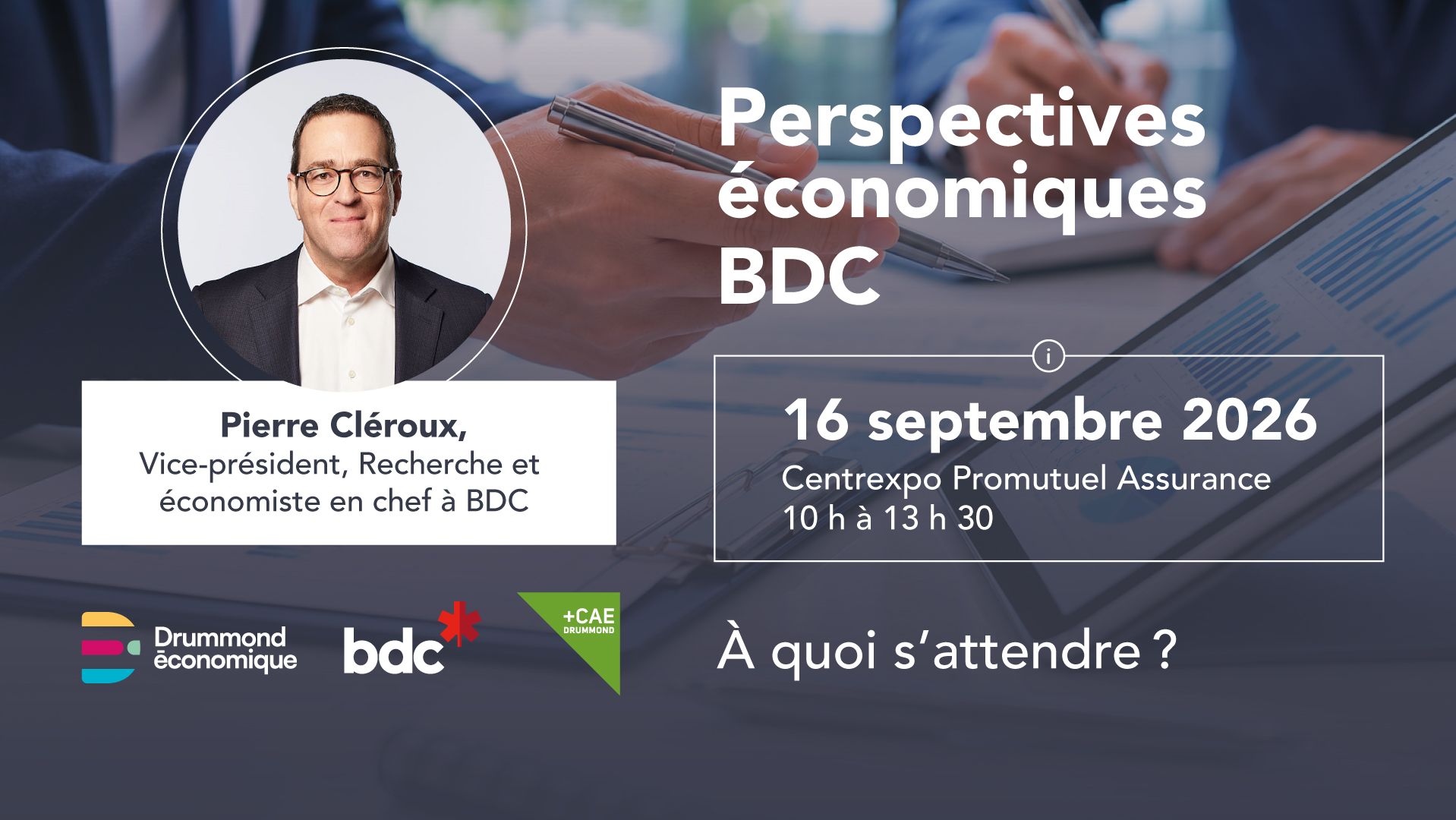 Dîner-conférence : Perspectives économiques BDC